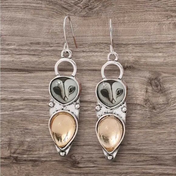 Owl earrings S665 - Picture 2 of 6